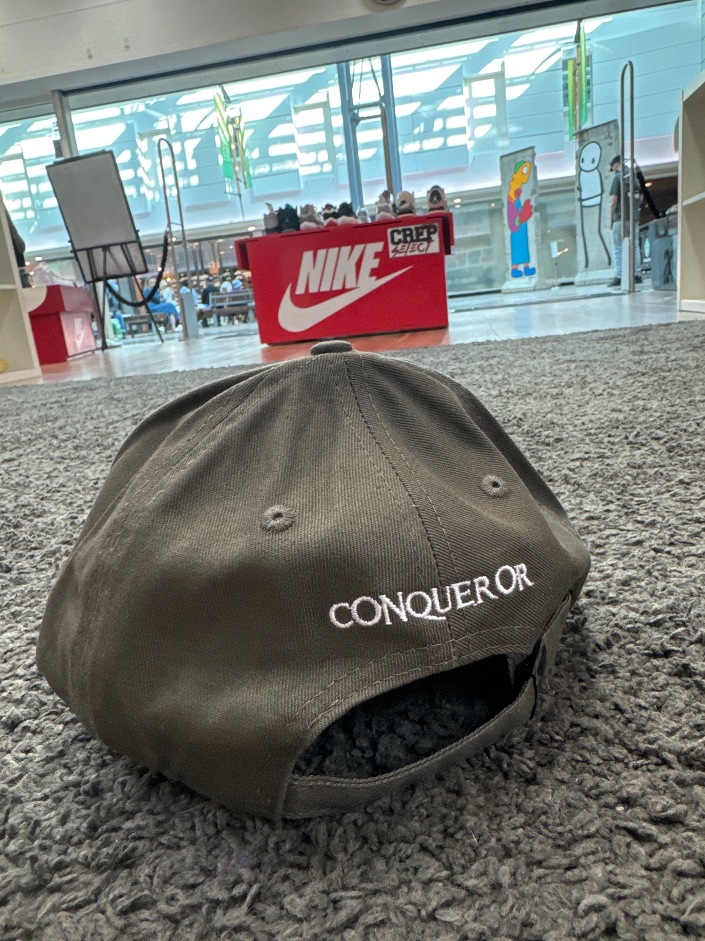 Conqueror Grey Strapback Cap