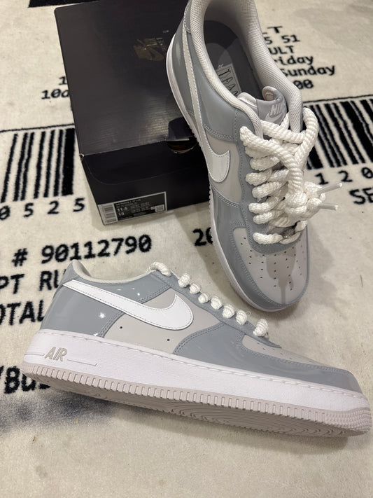 Nike Air Force 1 Premium Wolf Grey Patent
