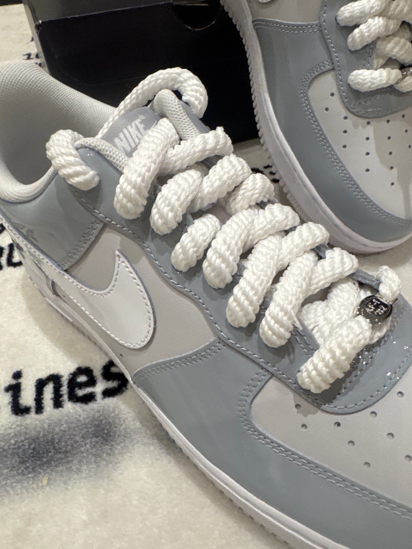Nike Air Force 1 Premium Wolf Grey Patent