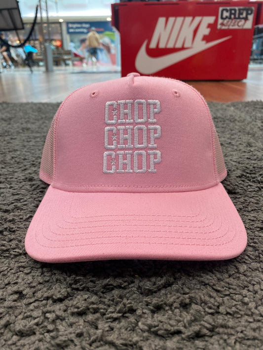 Chop chop cap pink and white