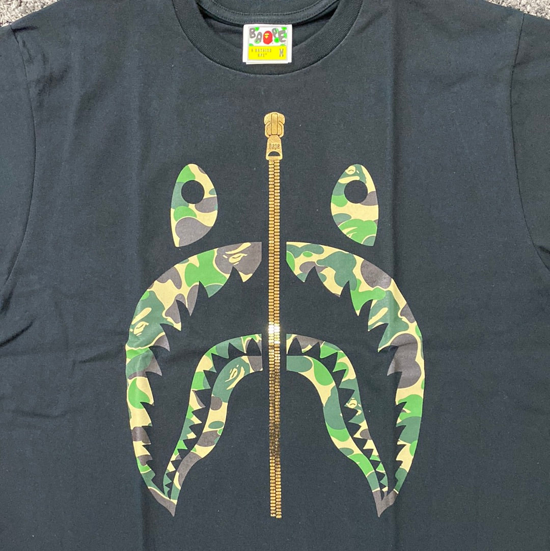 bape gold shark tee
