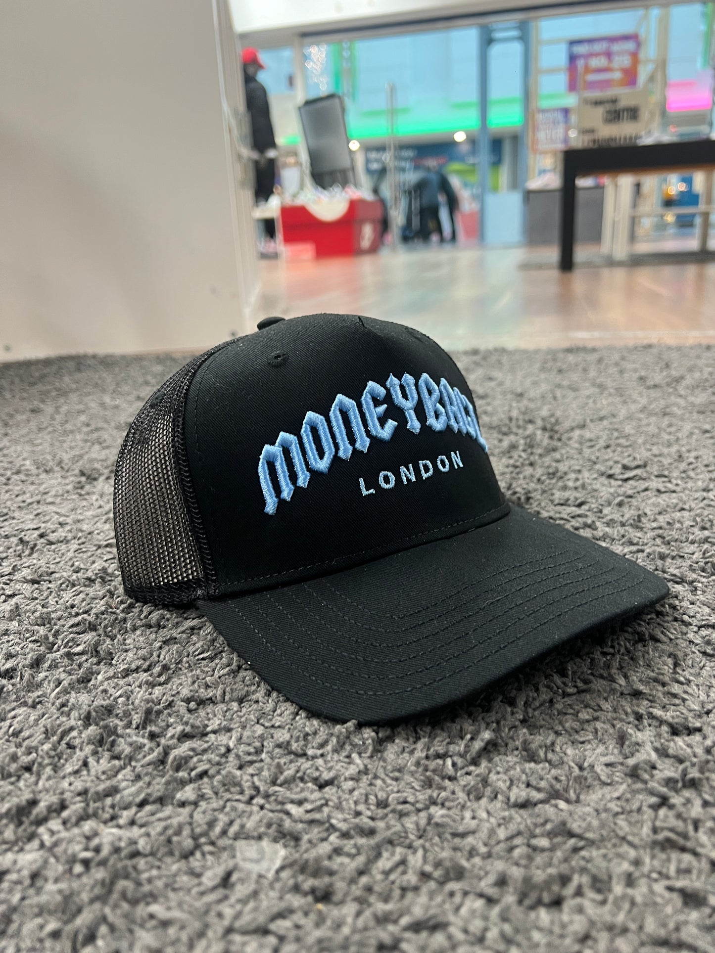 MoneyBagz Snapback Cap Black & sky blue