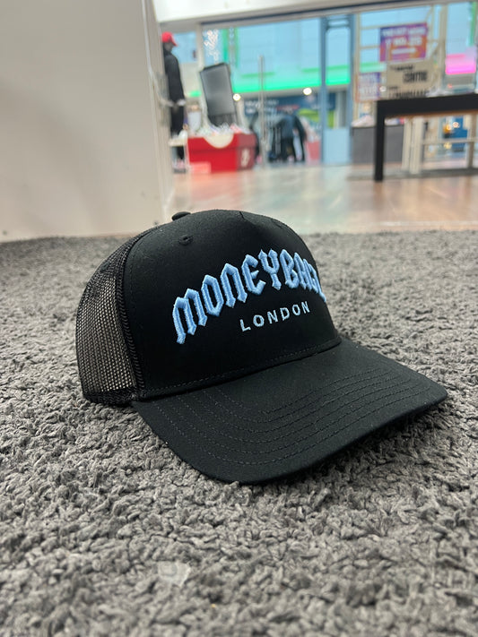 MoneyBagz Snapback Cap Black & sky blue
