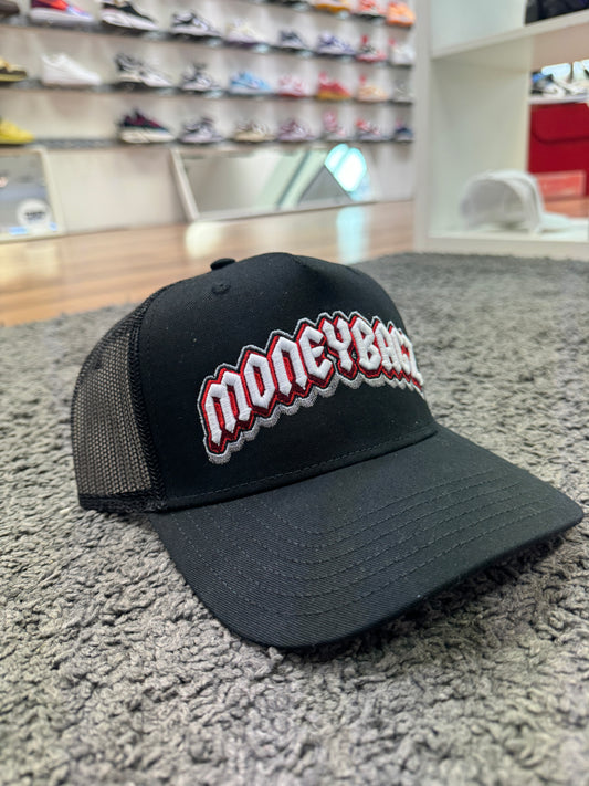 MoneyBagz Snapback Cap Black White Red