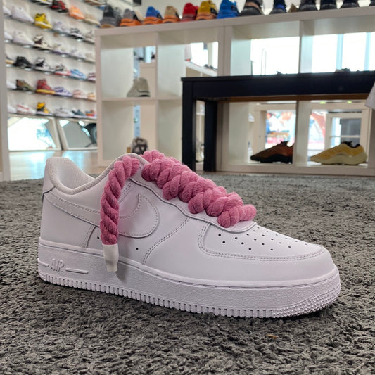 Nike Air Force 1 Custom Pink Rope Lace