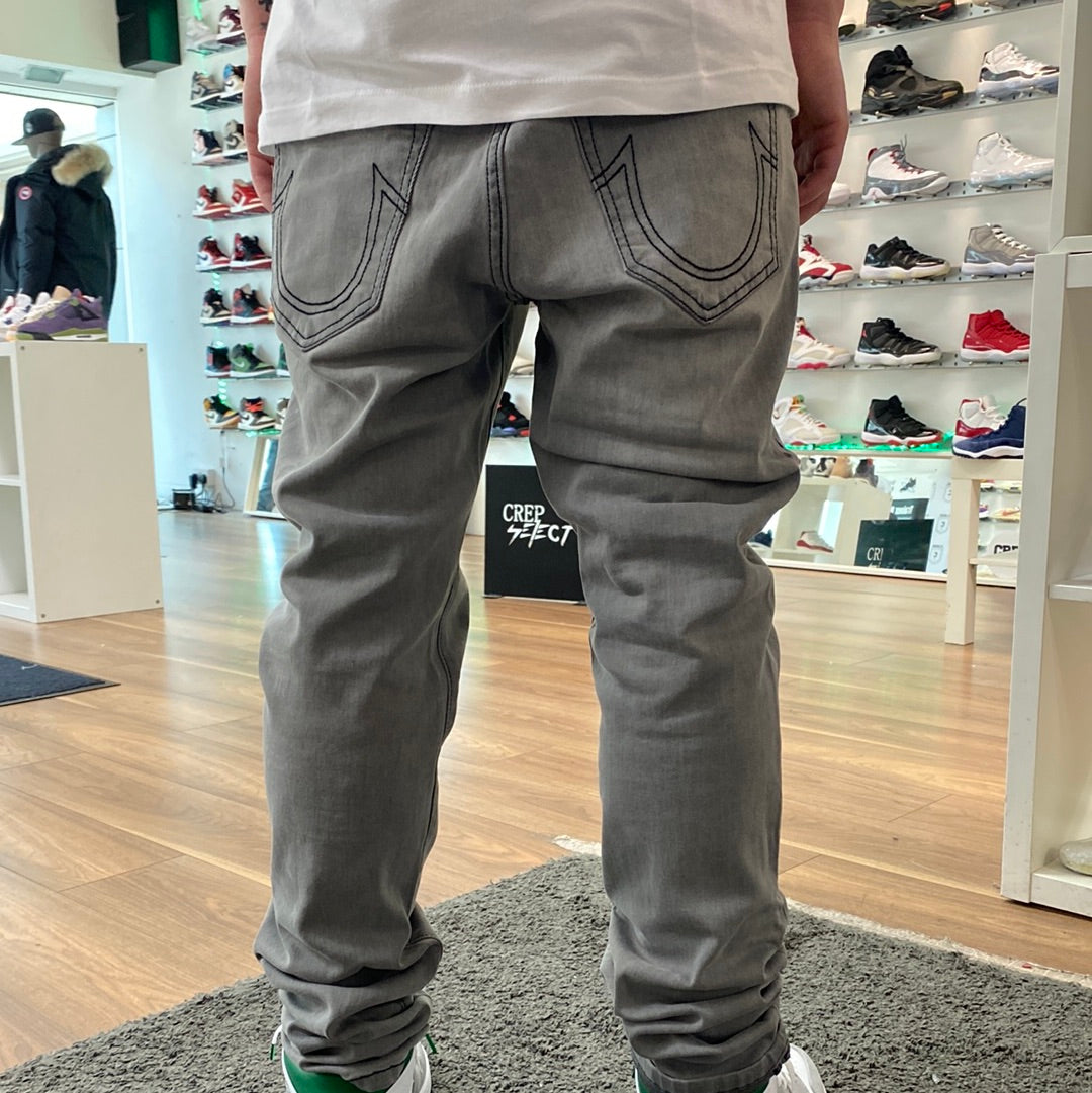 True Religion Grey Washed Grey Rocco SN Jeans in