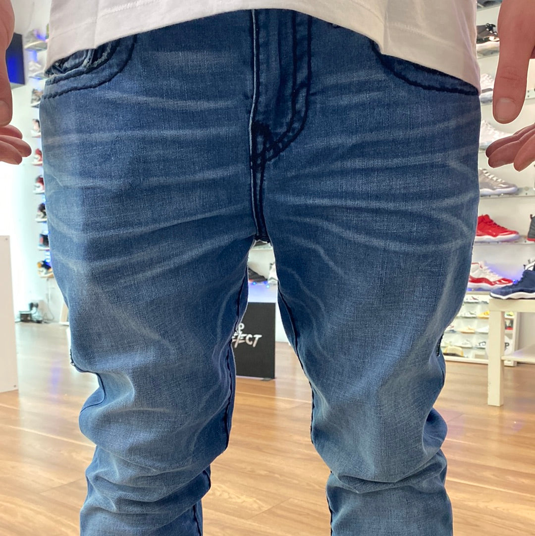 True Religion Rocco Blue Flap Super T Jeans