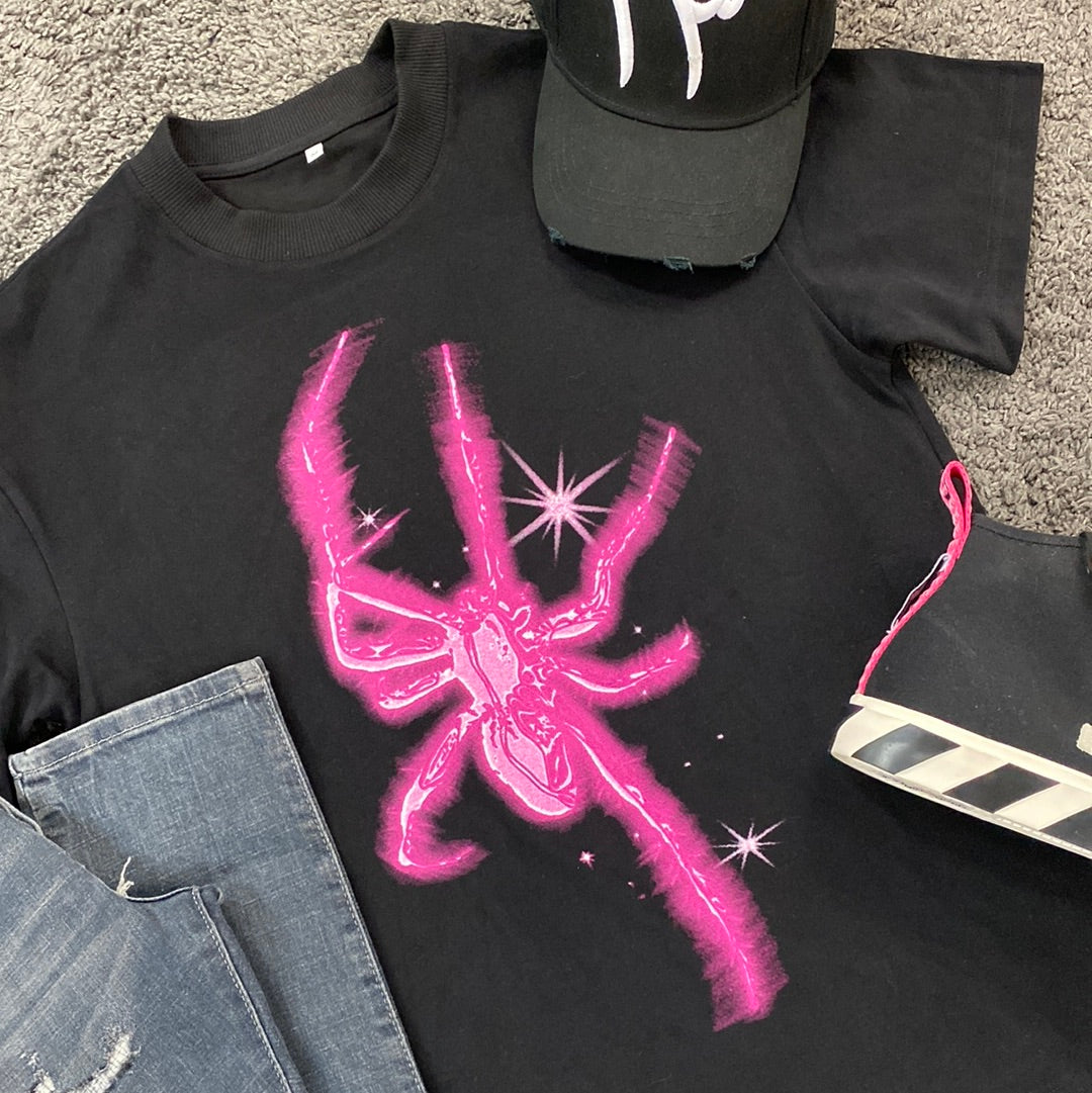 Ocean Lhane « Into the Spiderverse» Black/ Pink T-shirt