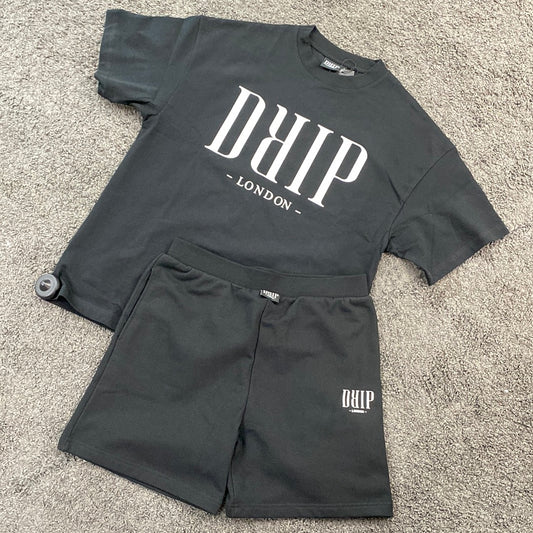 Drip London Shorts Black White Logo