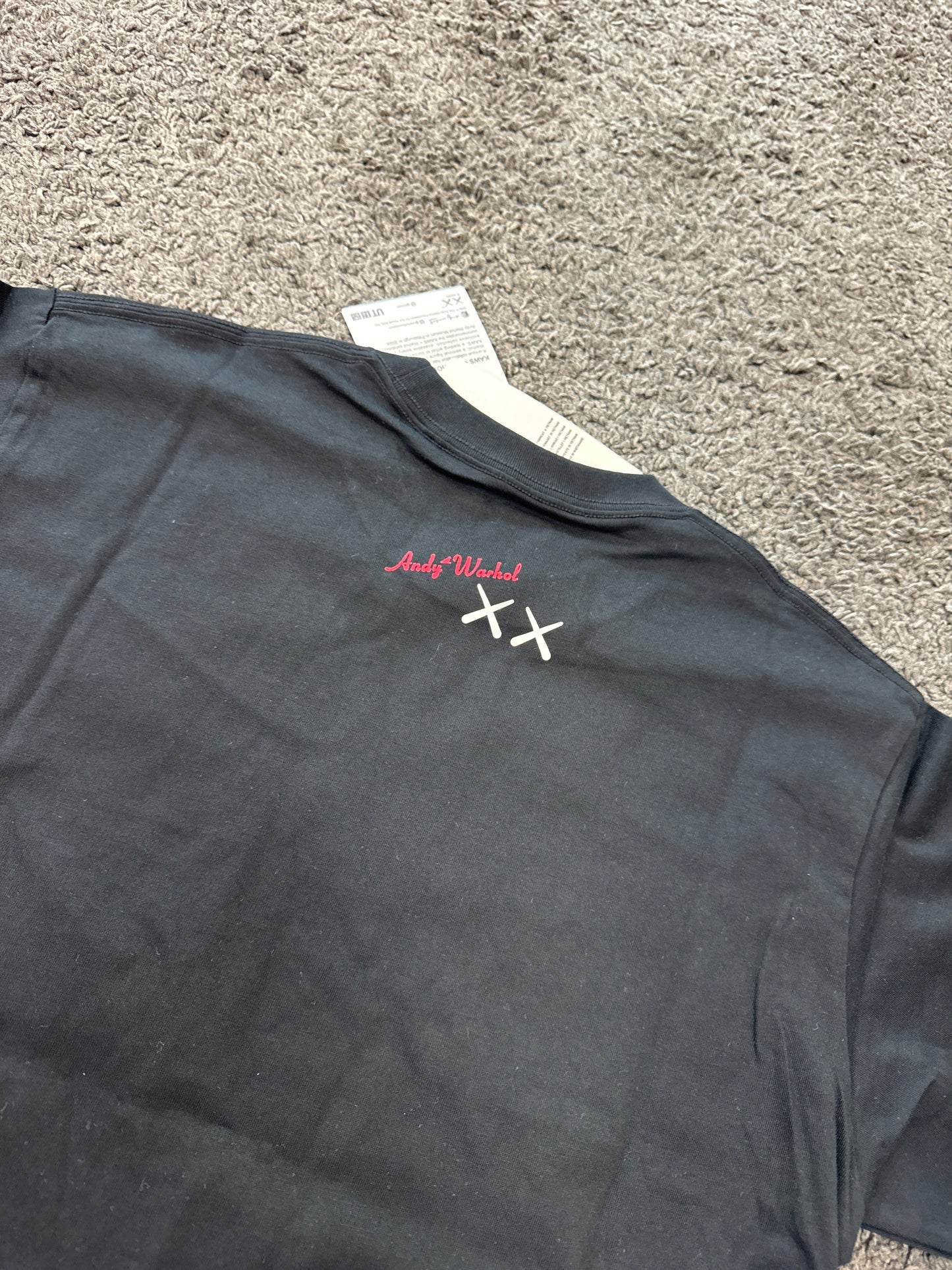 KAWS Warhol Uni Qlo Black Figure T-shirt