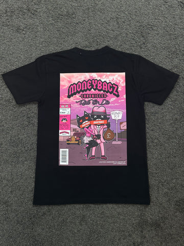 MoneyBagz Comic Book T Black Pink T-Shirt
