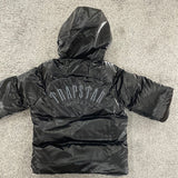 Trapstar Irongate T Puffer Jacket Shiny Black with hood