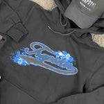 Trapstar Irongate Black & Blue Flame Hoodie