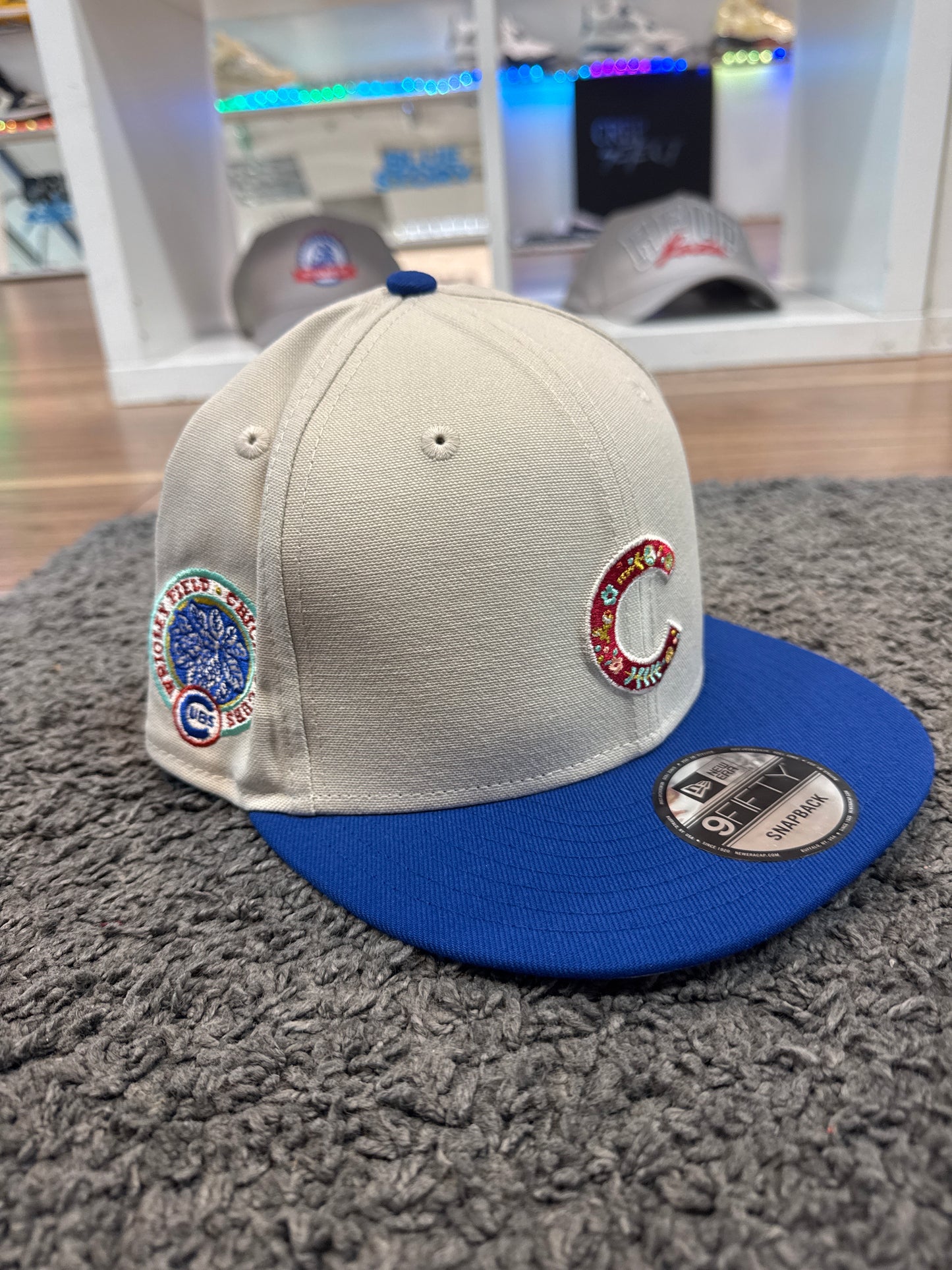 New Era 9Fifty Snapback Cream Blue Cap