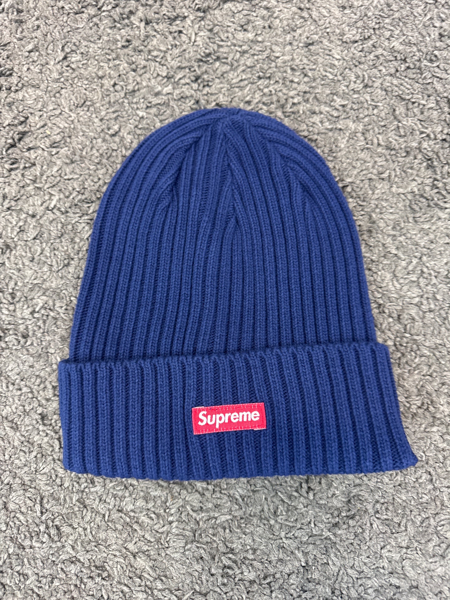 Supreme New Era ribbed beanie Box Logo Navy