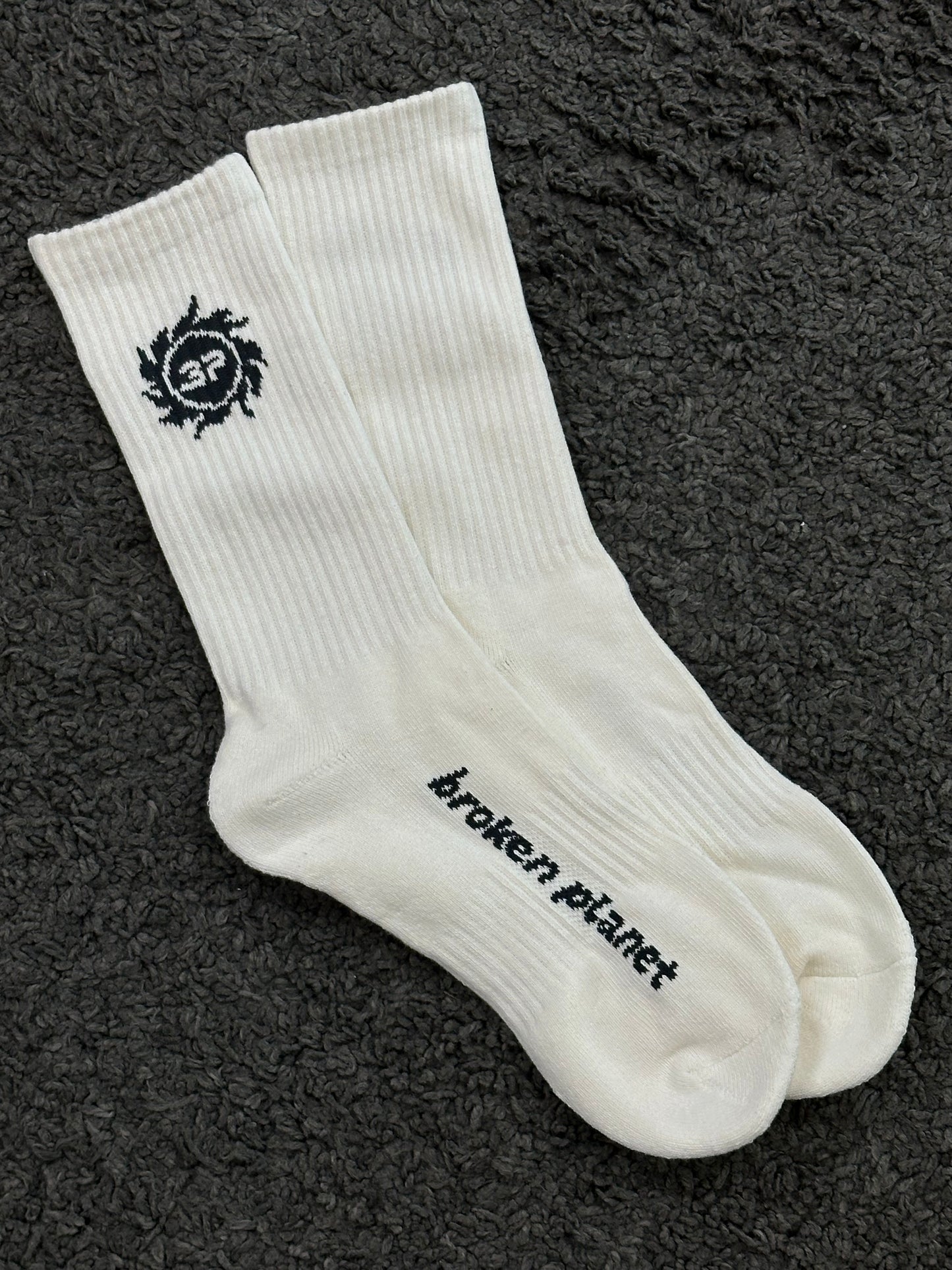 Broken Planet Socks White