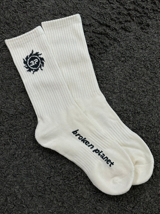 Broken Planet Socks White