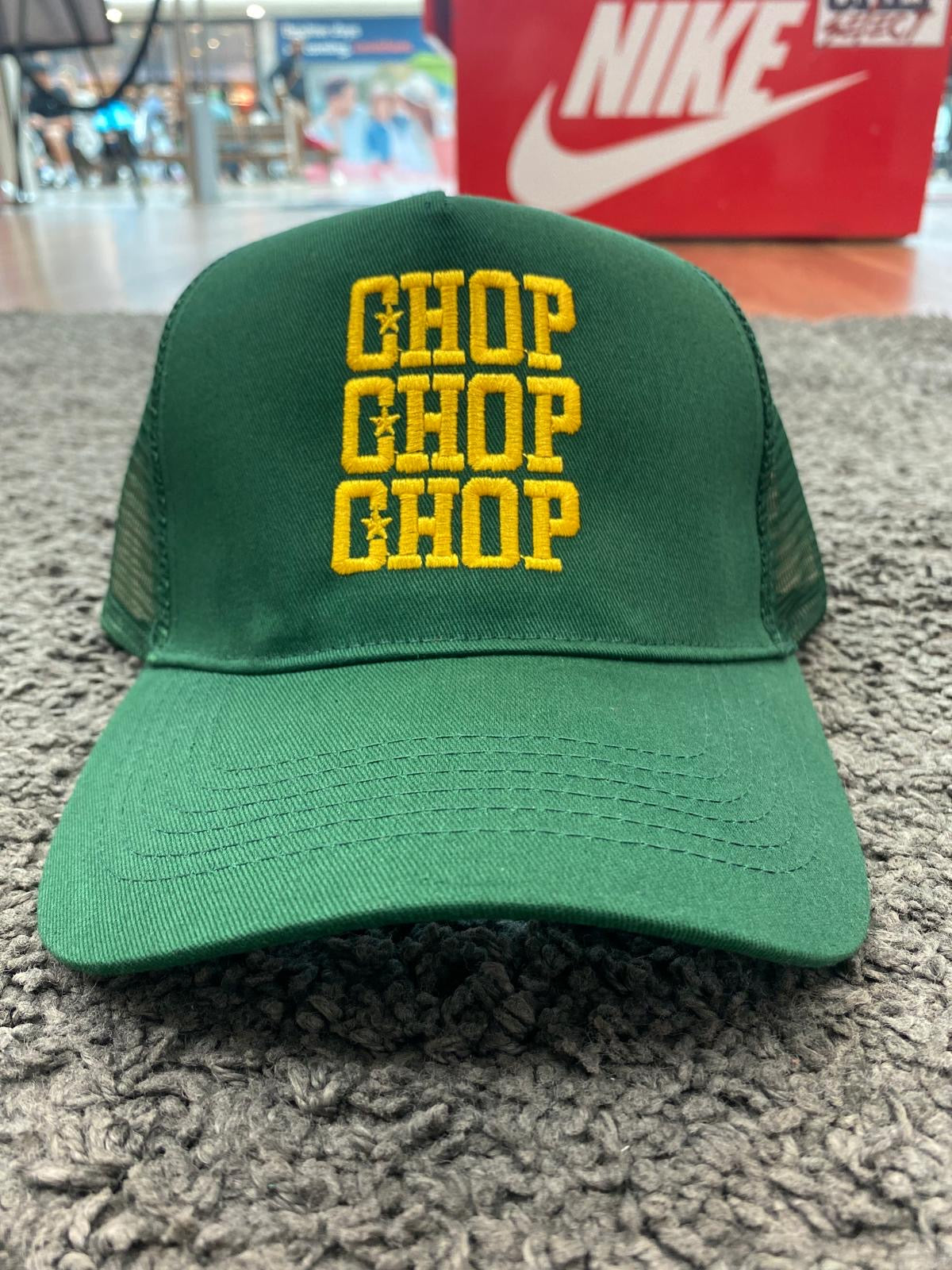Chop chop caps, green and yellow