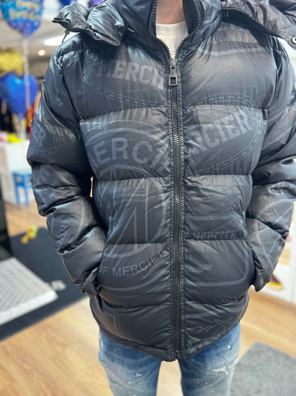 Mercier Black Logo Puffa Jacket