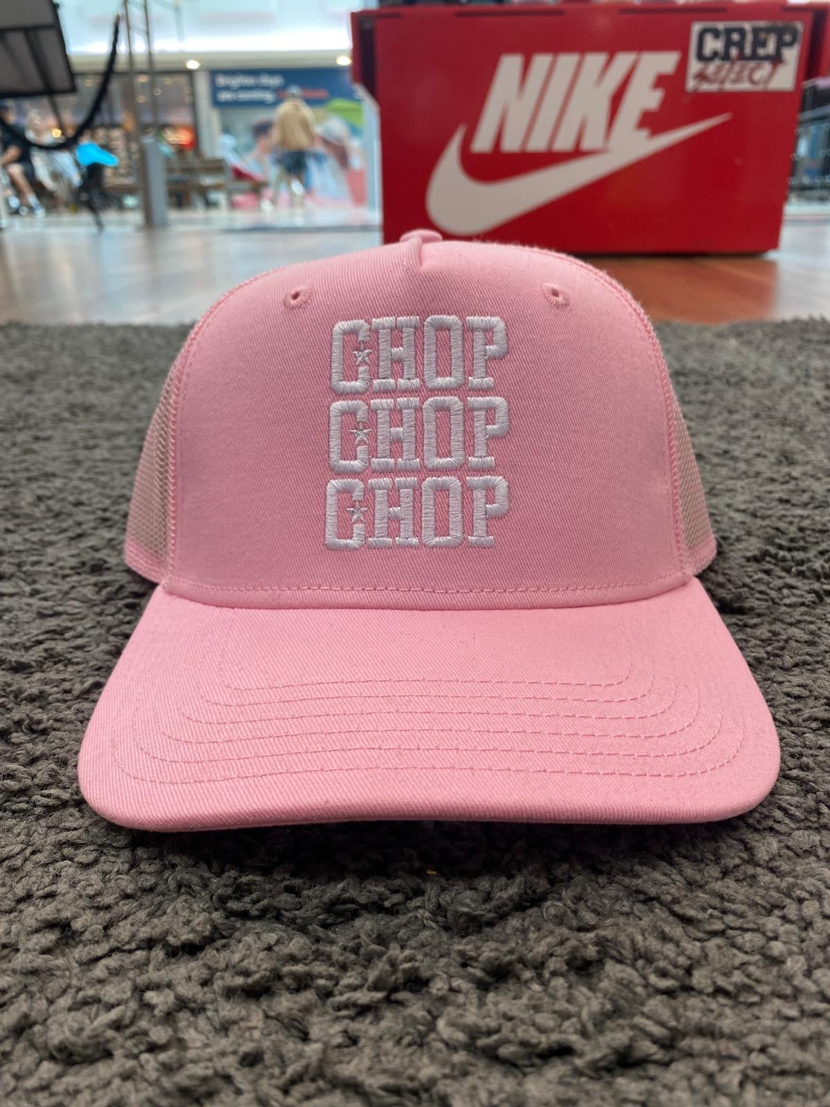 Chop chop cap pink and white