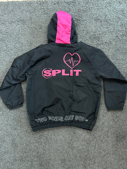 Split windbreaker black and pink