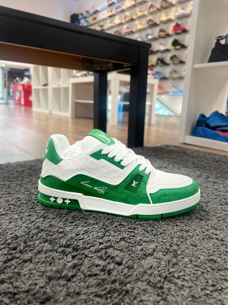 green and white lv trainers