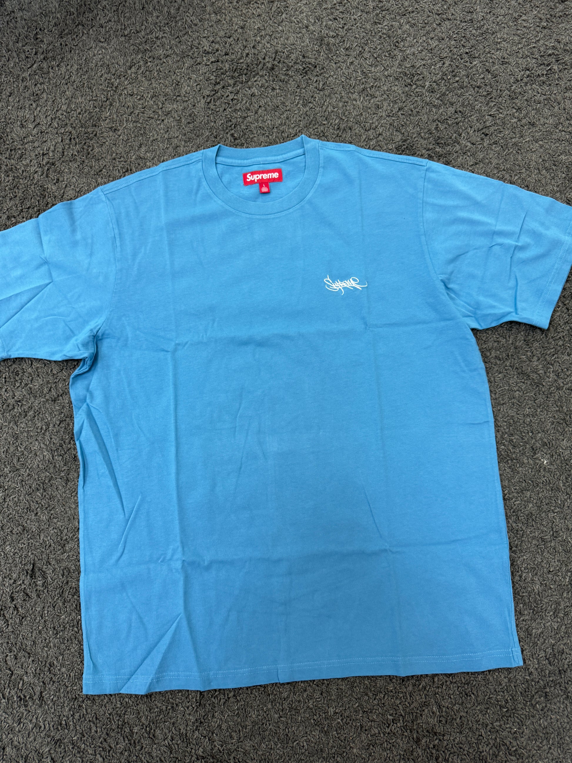 Supreme Logo Industrial Blue T-shirt – Crep Select