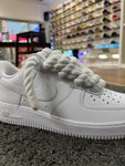 Nike Air Force 1 Custom Rope Lace ICE WHITE