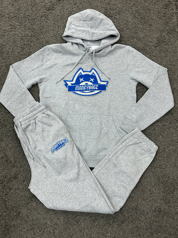 MoneyBagz Hooded Tracksuit Grey  Blue