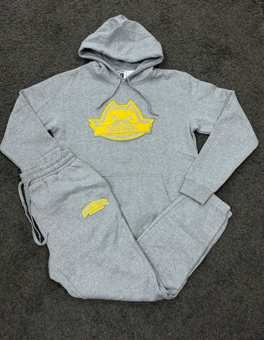 MoneyBagz Hooded Tracksuit Grey Yellow