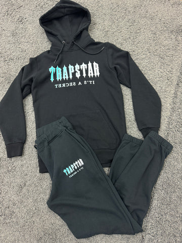 Trapstar Irongate “Its a secret”Hooded Tracksuit Black Green
