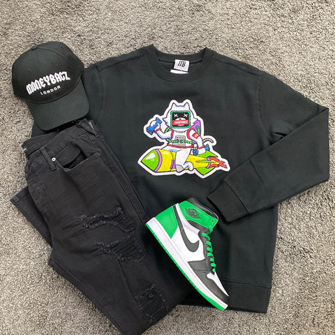 Moneybagz Jumpers Black space logo