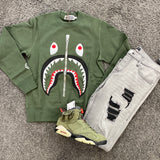 A BATHING APE Green Pull Over