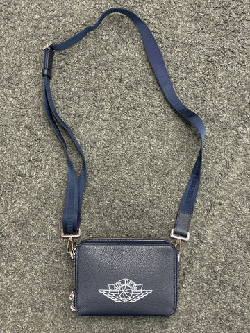 Dior x Jordan Wings Messenger Bag Navy in Calfskin with Silver-tone