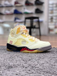 Air Jordan 5 X Off-White Sail Fire Red