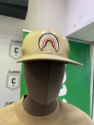 A BATHING APE BAPE Shark Face Cap Beige