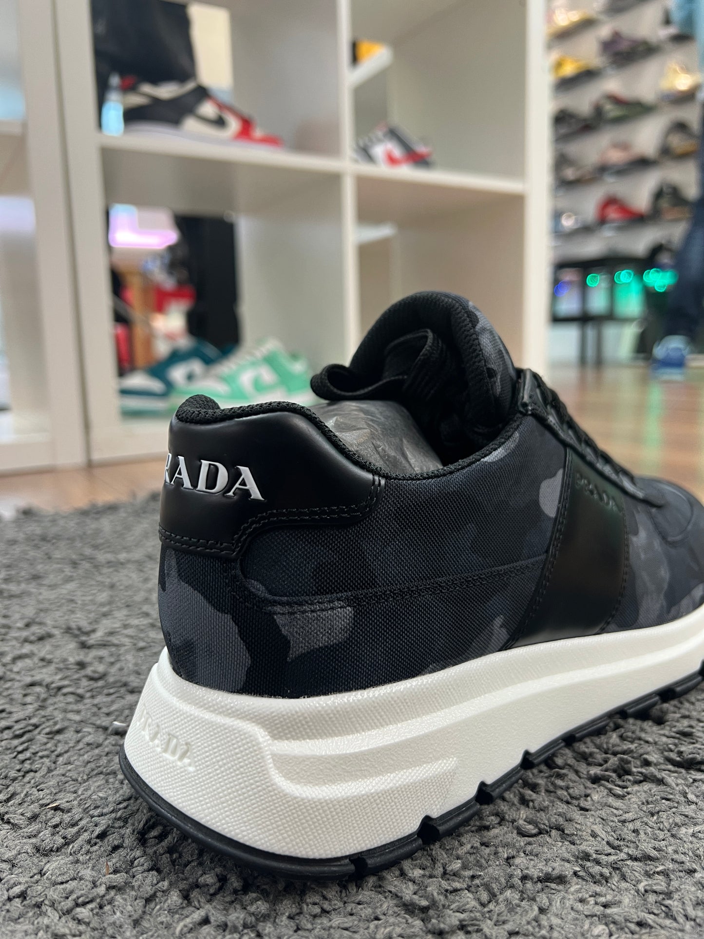 Prada Runner Sneaker Grey Navy Camo