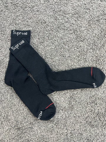 Supreme Black Logo Socks