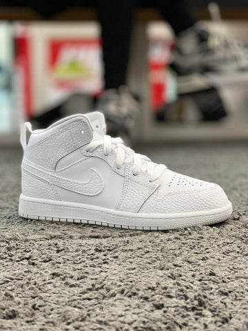 Air Jordan 1 Mid Triple White PS