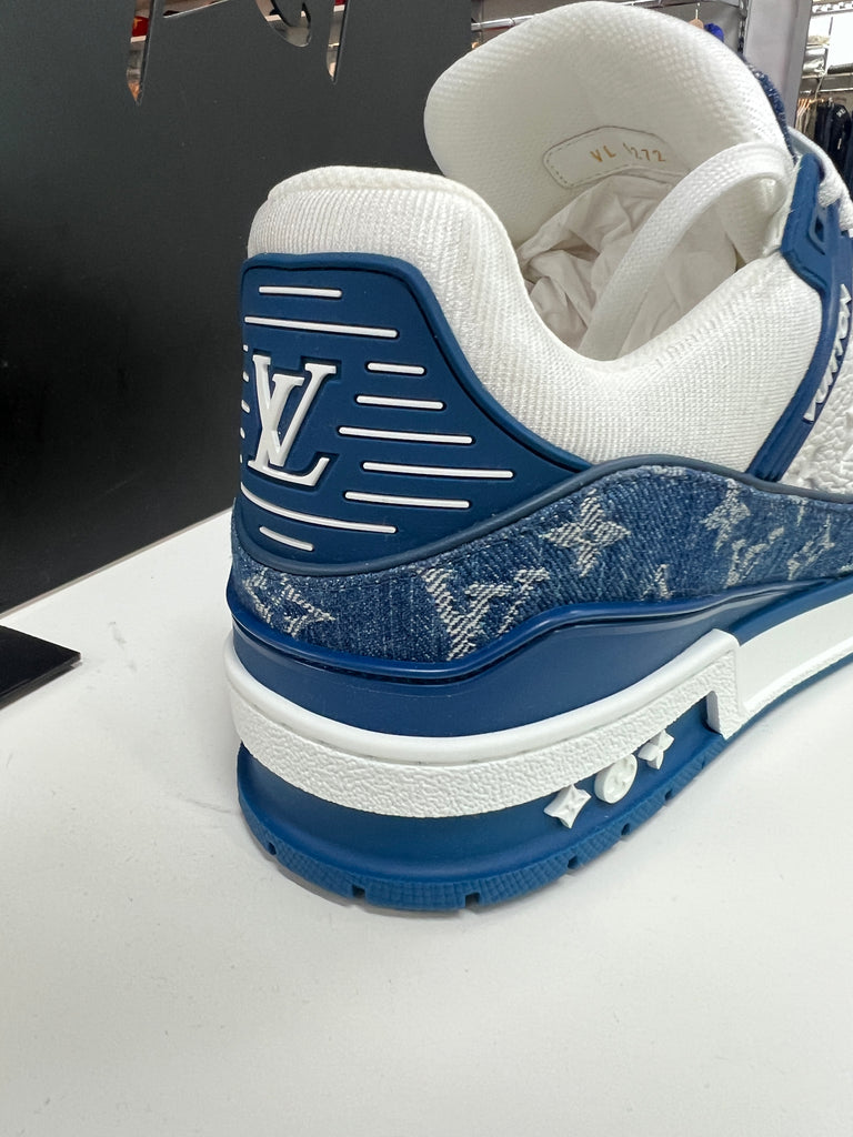 LOUIS VUITTON LV TRAINER MONOGRAM DENIM WHITE BLUE - Stay Fresh