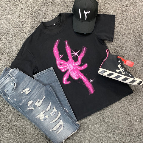 Ocean Lhane « Into the Spiderverse» Black/ Pink T-shirt