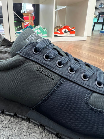 Prada Runner Sneaker Navy Khaki Crep Select