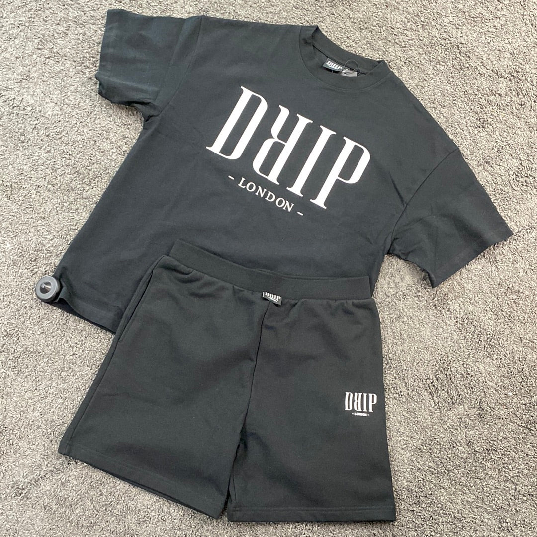 Drip London Shorts Black White Logo