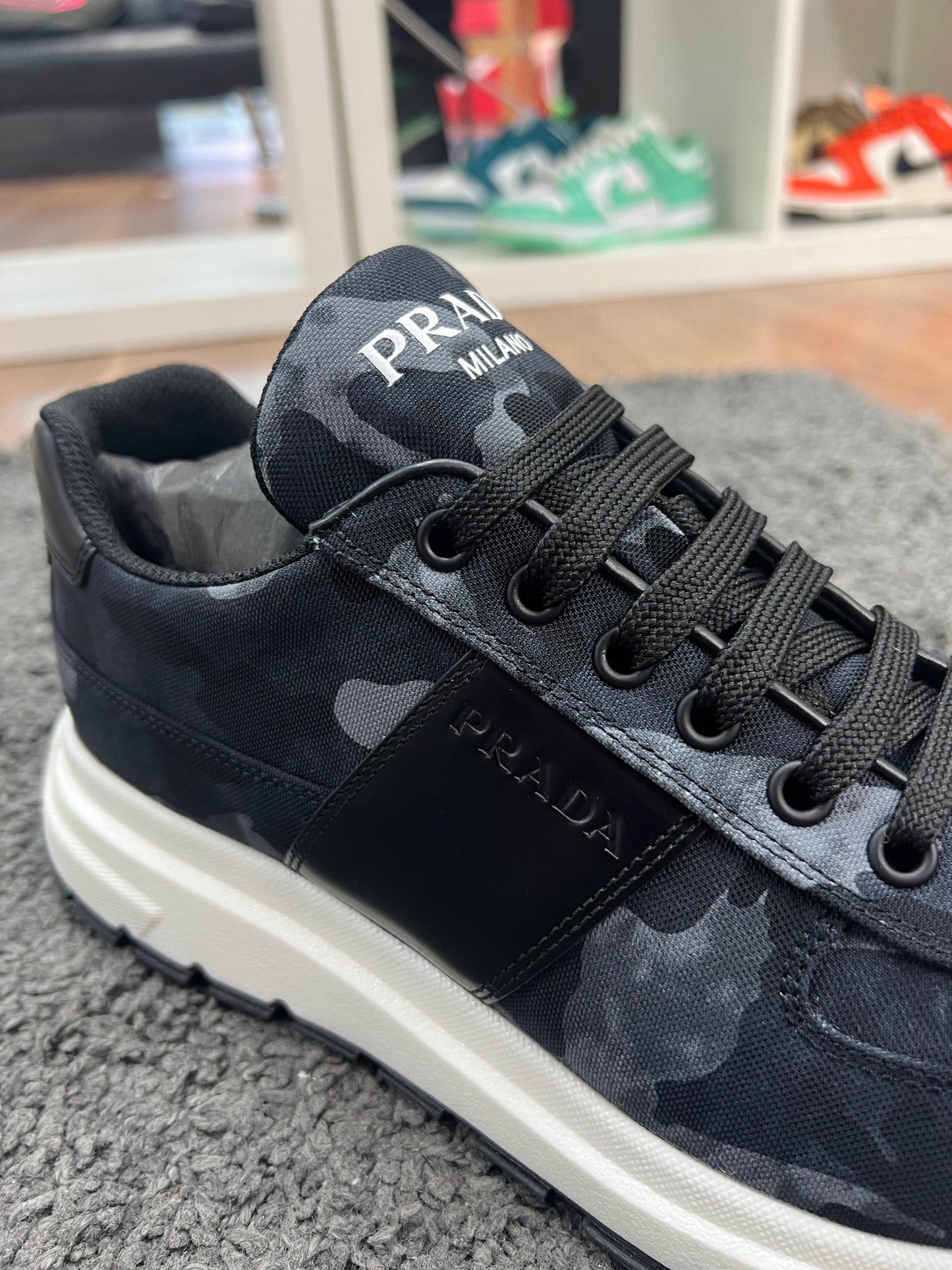 Prada Runner Sneaker Grey Navy Camo