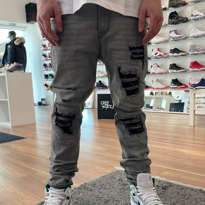 True Religion Grey Washed Grey Rocco SN Jeans in