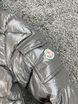 Moncler Maya Quilted Shell Down Hooded Jacket Grey
