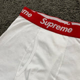 Supreme White / Red Boxers